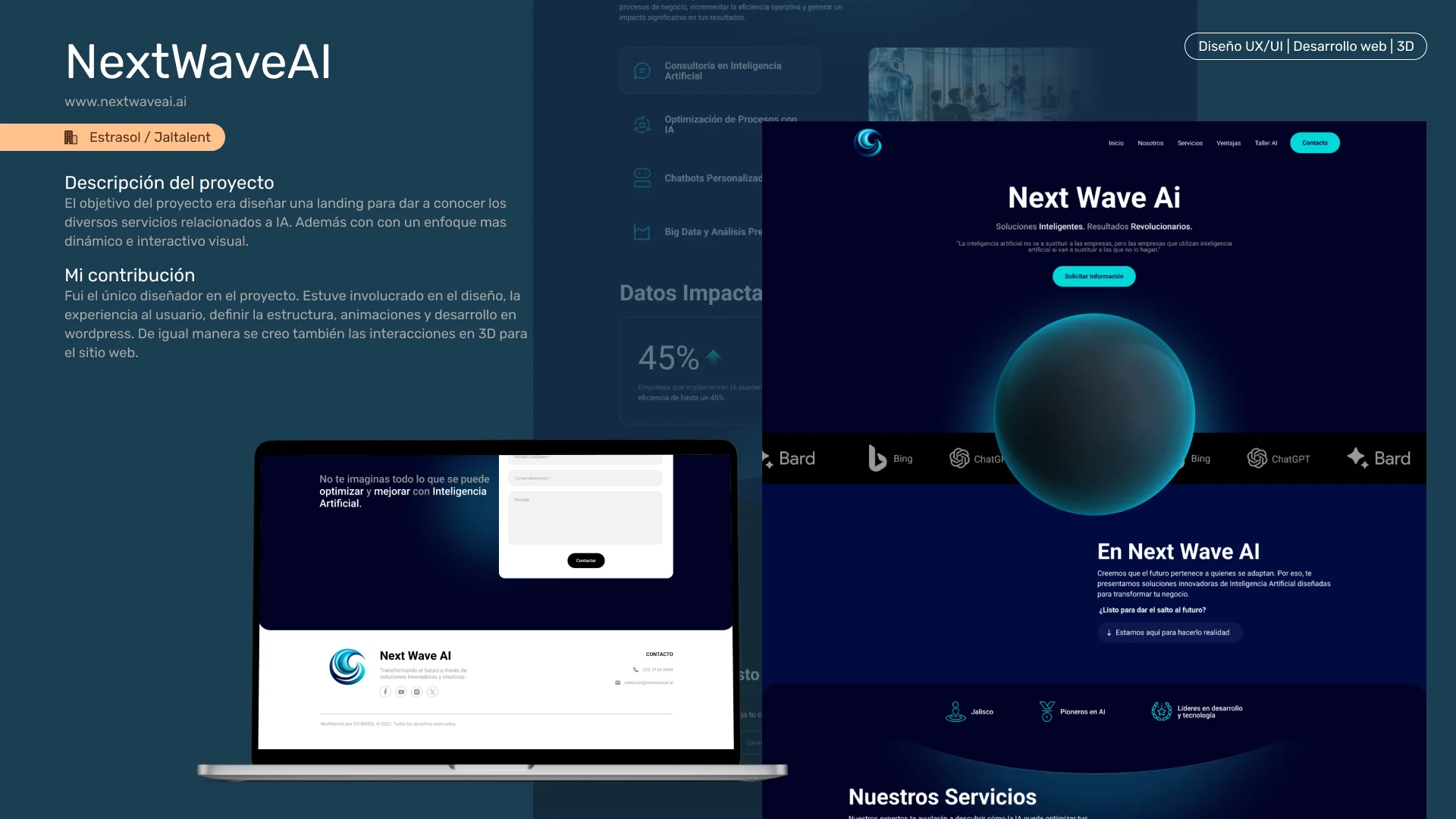 Diseño UXUI y Desarrollo Web portafolio